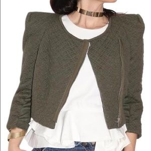 BCBG Maxazria Army Green Quilted Jacket